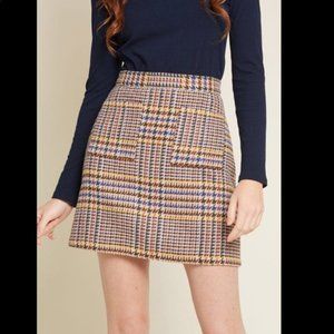 Modcloth Informed Ensemble Houndstooth Mini Skirt